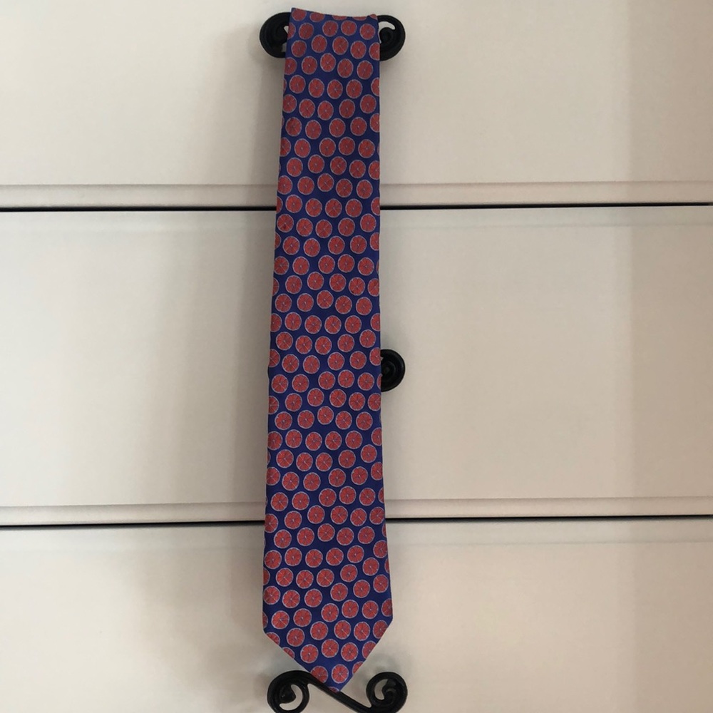 Ted Baker blue with orange grapefruit pattern tie